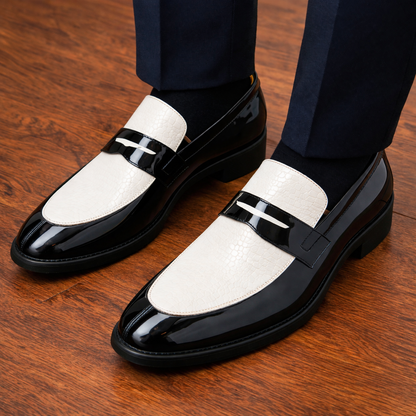 Pointed-Toe Leather Loafers