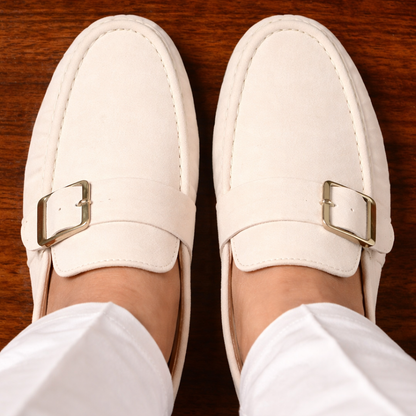 Suede Strap Loafers