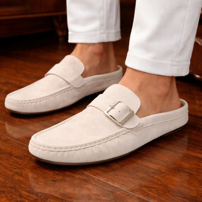 Suede Strap Loafers