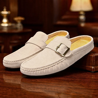 Suede Strap Loafers