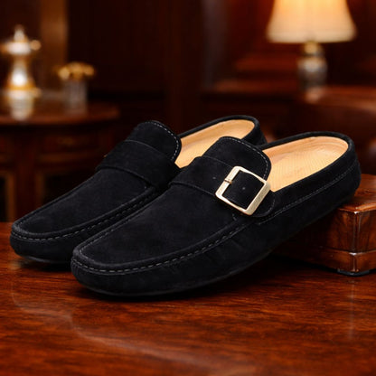 Suede Strap Loafers