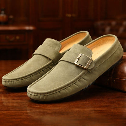 Suede Strap Loafers