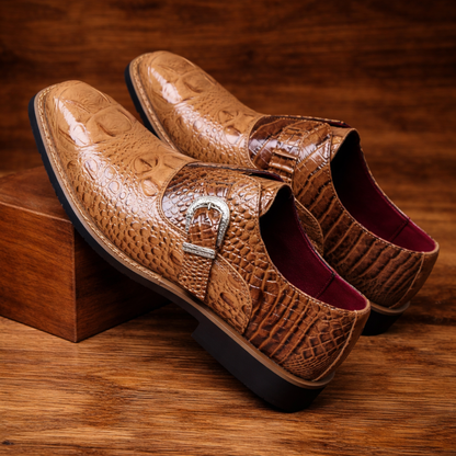 Crocodile-Pattern Business Shoes