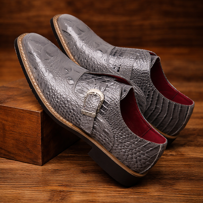 Crocodile-Pattern Business Shoes