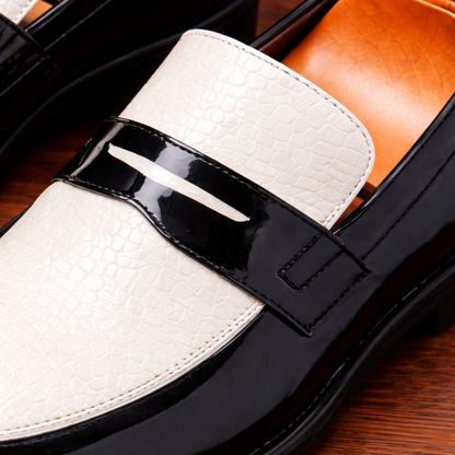 Pointed-Toe Leather Loafers
