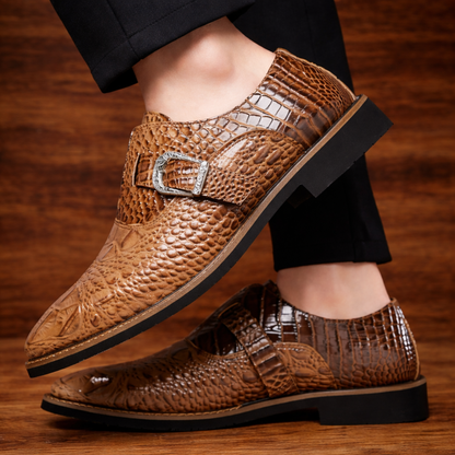Crocodile-Pattern Business Shoes
